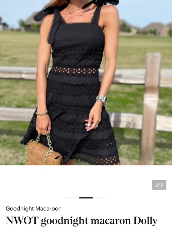 Goodnight Macaroon Dresses & Skirts - Goodnight Macaroon Black Eyelet Lace Mini Dress